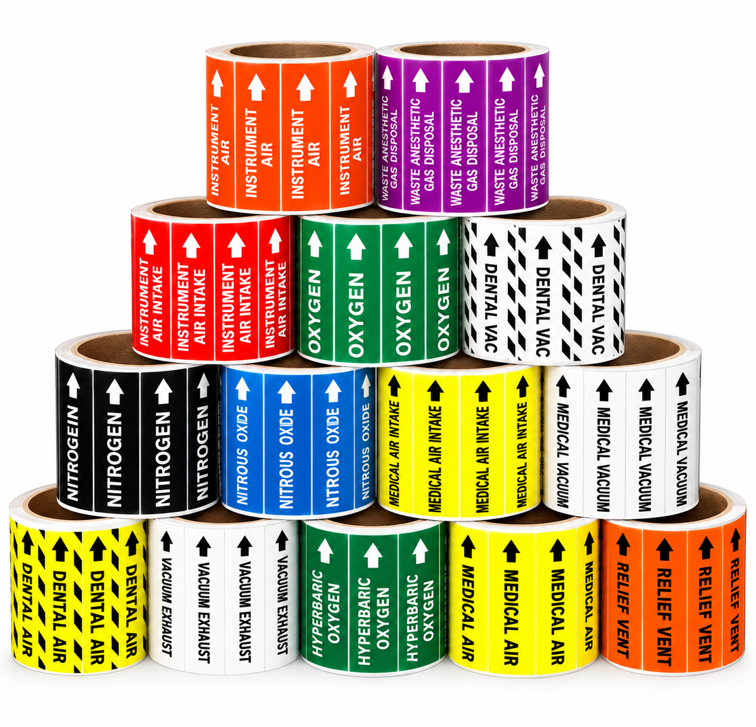 Medical Gas Pipe Labels